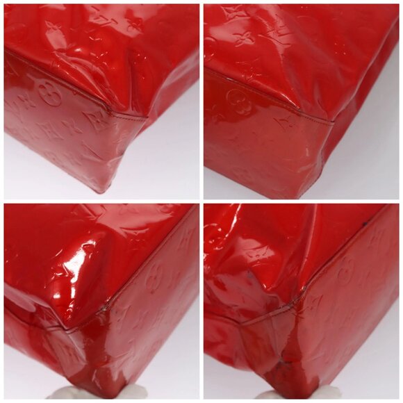 LOUIS VUITTON Monogram Vernis Reade MM Hand Bag Red Rouge M91086 LV Auth BD284 - Picture 15 of 16